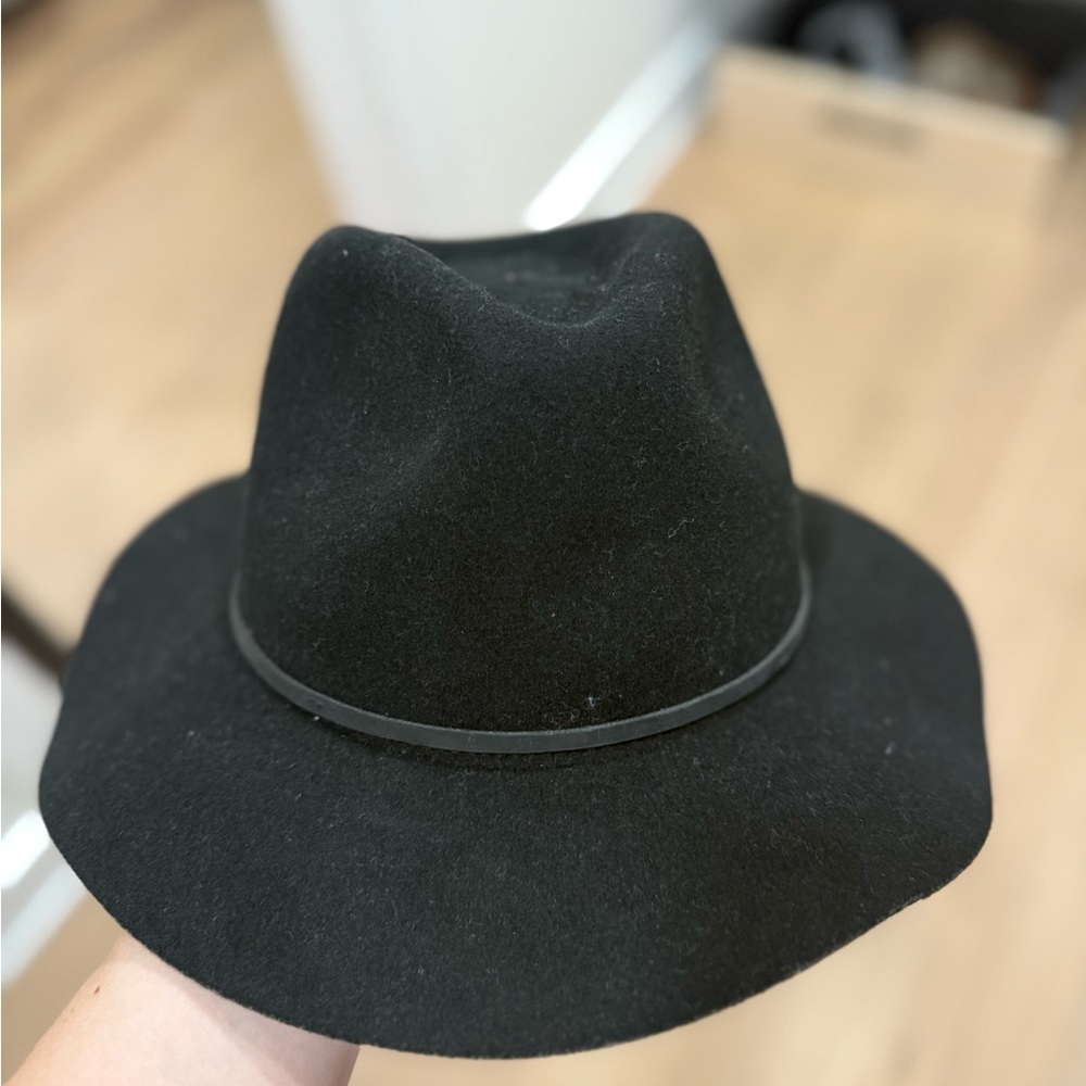 Brixton Black Wool Fedora Hat